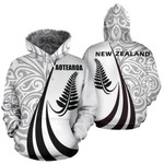 New Zealand Maori Silver Fern Hoodie Black Pl144