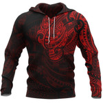 Maori Tattoo Style All Over Hoodie Red Version Nvd