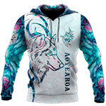 Paua Shell Wolf Tattoo 3D All Over Printed Shirt And Short For Man And Women