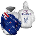 New Zealand Flag Silver Fern Maori Hoodie Pl136