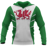 Cymru Wales Flag Hoodie - Dragon Claw Style Nvd1281