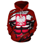 Poland In Me All Over Hoodie Red Nvd1238  !
