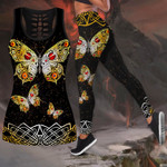 Butterfly Love Skull And Tattoos Tanktop & Legging Outfit For Women