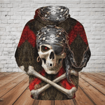 Skull 3D Hoodie_Pirate Skull And Bones  Pl327