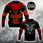 3D All Over Printed Hockey Satanic Unisex Shirts Custom Name Custom Number  Xt