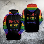 Love Gift Couple Rainbow All Over Printed Unisex Shirts 2N Custom Name Xt