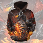 Dragon In Hell All Over Hoodie Tt130803