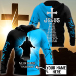 Premium Christian Jesus Blessed V5 Personalized Name 3D All Over Printed Unisex Shirts