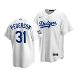 Men's Los Angeles Dodgers Joc Pederson #31 2020 World Series Champions White Home MLB Jersey