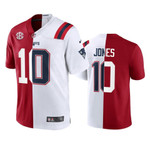 Alabama Crimson Tide X Patriots Crimson White Mac Jones Split Edition Jersey