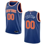 Men's New York Knicks #00 Custom Icon Swingman NBA Jersey - Blue