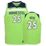 Youth Timberwolves Derrick Rose #25 Statet Green NBA Jersey