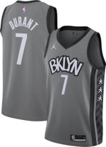 Jordan Men's Brooklyn Nets Kevin Durant #7 Grey 2020-21 Dri-fit Statement Swingman Nba Jersey