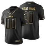 Men Detroit Lions Custom NFL Jersey Black Golden 2020 100th Season Football NFL Jersey