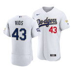 Los Angeles Dodgers Edwin Rios #43 2021 Gold Program MLB Jersey White Gold