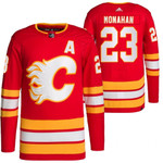 Calgary Flames #23 Sean Monahan Home Red Jersey 2021-22 Primegreen Authentic