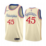 Ryan Broekhoff Philadelphia 76ers Cream City #45 2020 Draft Nba Jersey