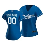 Dodgers Custom #00 2020 World Series Champions Royal Alternate Women's MLB Jersey