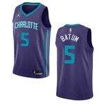 Men's Charlotte Hornets #5 Nicolas Batum Statement Swingman Nba Jersey - Purple
