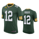 Men Jersey Green Bay Packers Aaron Rodgers #12 Green Vapor Limited Captain Patch Jersey