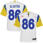 Super Bowl LVI Champions Los Angeles Rams Kendall Blanton #86 White Youth's Jersey