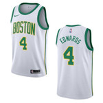 Men's Boston Celtics #4 Carsen Edwards City Swingman Nba Jersey - White