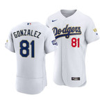 Los Angeles Dodgers Victor Gonzalez #81 2021 Gold Program MLB Jersey White Gold