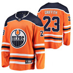Men's Seth Griffith Oilers Orange Home #23 Jersey 2021-22