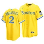 Boston Red Sox Xander Bogaerts #2 2021 City Connect MLB Jersey Gold