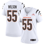 Super Bowl LVI Champions Cincinnati Bengals Logan Wilson #55 White Women's Jersey
