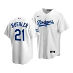 Men's Los Angeles Dodgers Walker Buehler #21 2020 World Series Champions White Home MLB Jersey