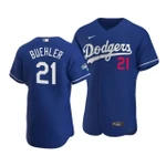 Men's Los Angeles Dodgers Walker Buehler #21 2020 World Series Champions Alternate MLB Jersey Royal