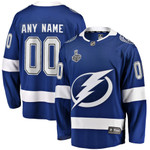 Youth Tampa Bay Lightning Blue Home 2021 Stanley Cup Final Bound Breakaway Custom NHL Jersey
