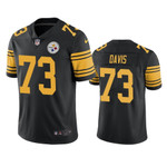 Men Steelers Black Carlos Davis #73 Color Rush Limited Jersey