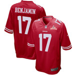 Super Bowl LVI Champions San Francisco 49ers Travis Benjamin #17 Scarlet Men's Jersey