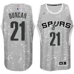 Male San Antonio Spurs #21 Tim Duncan City Lights Gray Swingman Nba Jersey