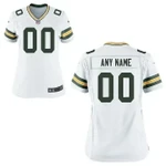 Women�s Green Bay Packers Custom NFL Jersey White 2020 Game Football Sewn NFL Jersey