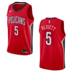 Men's New Orleans Pelicans #5 Trevon Bluiett Statement Swingman Nba Jersey - Red