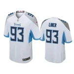 Men's Dee Liner #93 Tennessee Titans White Game NFL Jersey