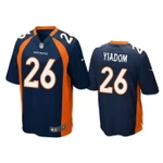 Men's Isaac Yiadom #26 Denver Broncos Navy Game NFL Jersey