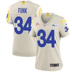 Super Bowl LVI Champions Los Angeles Rams Jake Funk #34 Bone Women's Jersey