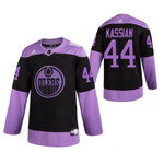 Men's Zack Kassian #44 Edmonton Oilers Hockey Fights Cancer Purple Jersey