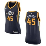 Women's Utah Jazz #45 Donovan Mitchell Icon Swingman NBA Jersey - Navy