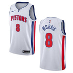 Men's Detroit Pistons #8 Markieff Morris Association Swingman Nba Jersey - White