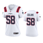 Patriots White Jamie Collins #58 Game Jersey Women Jersey