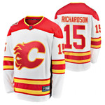 Men's Calgary Flames Brad Richardson #15 2021-22 Away Player White Jersey