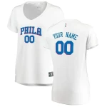 Philadelphia 76ers Women's Fast Break Custom Nba Jersey White - Association Edition