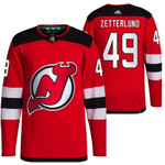 New Jersey Devils #49 Fabian Zetterlund Home Red Jersey 2021-22 Primegreen