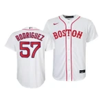 Boston Red Sox Eduardo Rodriguez #57 2021 Patriots' Day Youth MLB Jersey White
