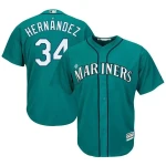 Felix Hernandez Seattle Mariners Majestic Cool Base Player MLB Jersey - Northwest Green